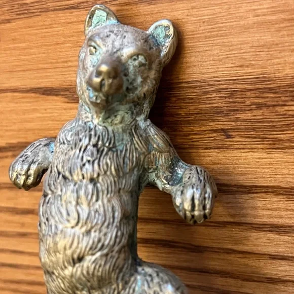 Vintage Bronze Dancing Bear Circus Figurine Trinket Dish Brass Valet Cigar Rest - Picture 5 of 17